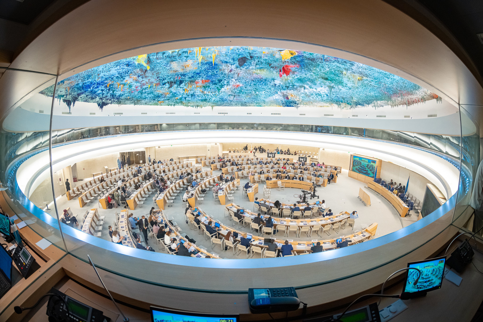 A bird's view on the Human Rights Council chamber