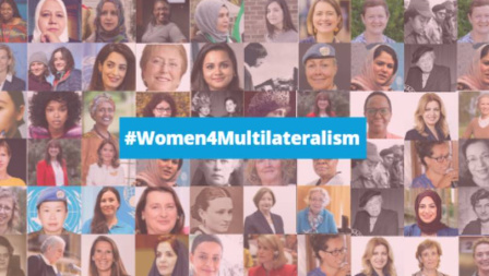 Portraits of women who have been playing a crucial role in contributing to multilateralism 