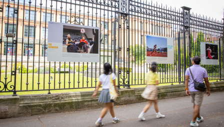 people passing by the exhibition "not a woman's job"