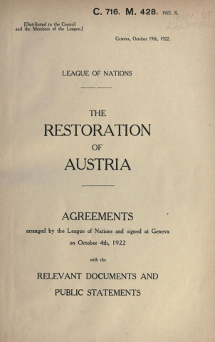restoration of Austria agreement cover