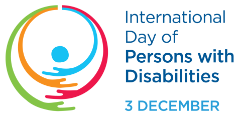 an illustration of colorful hands, with text that reads 'International Day of Persons with Disabilities: 3 December'