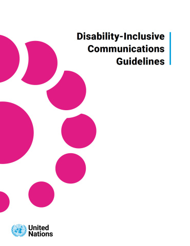 The cover page of the UN publication "Disability-inclusive Communications Guidelines"