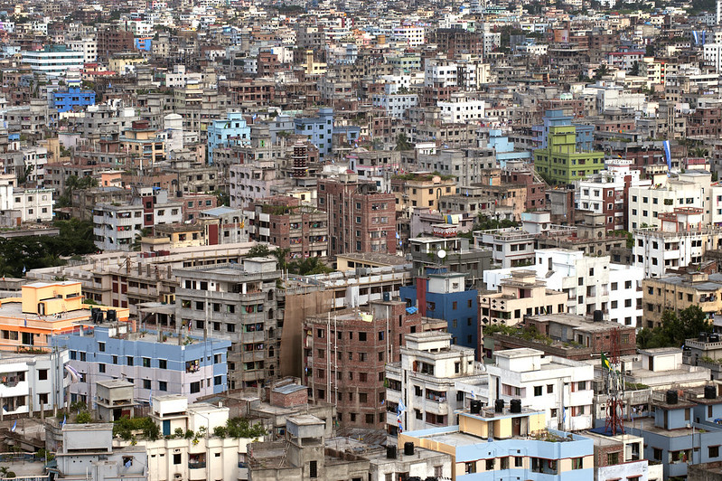 View of Dhaka, Bangladesh. The Asia-Pacific region is urbanizing rapidly, with an annual urban growth rate of 2.3 %. UN Photo/Kibae Park