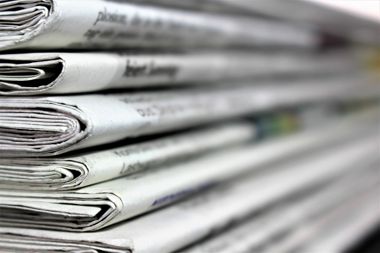 A stack of newspapers