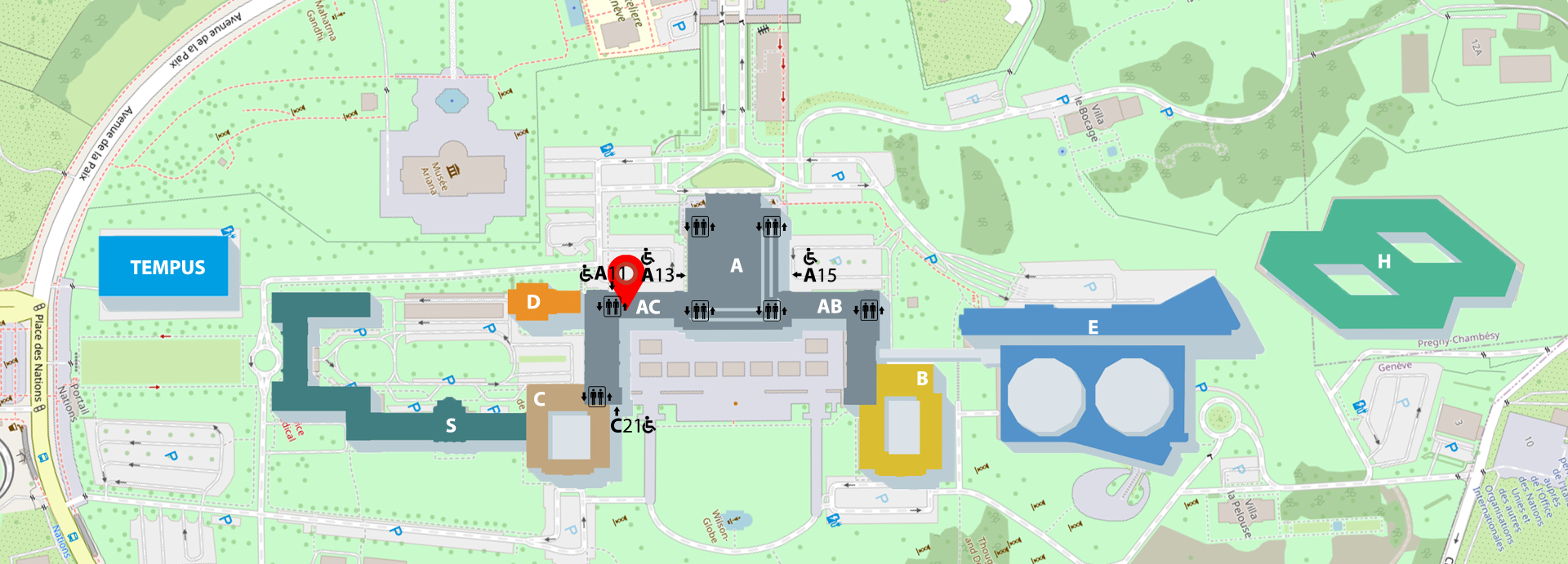Conference Rooms - Location and access to Room VIII