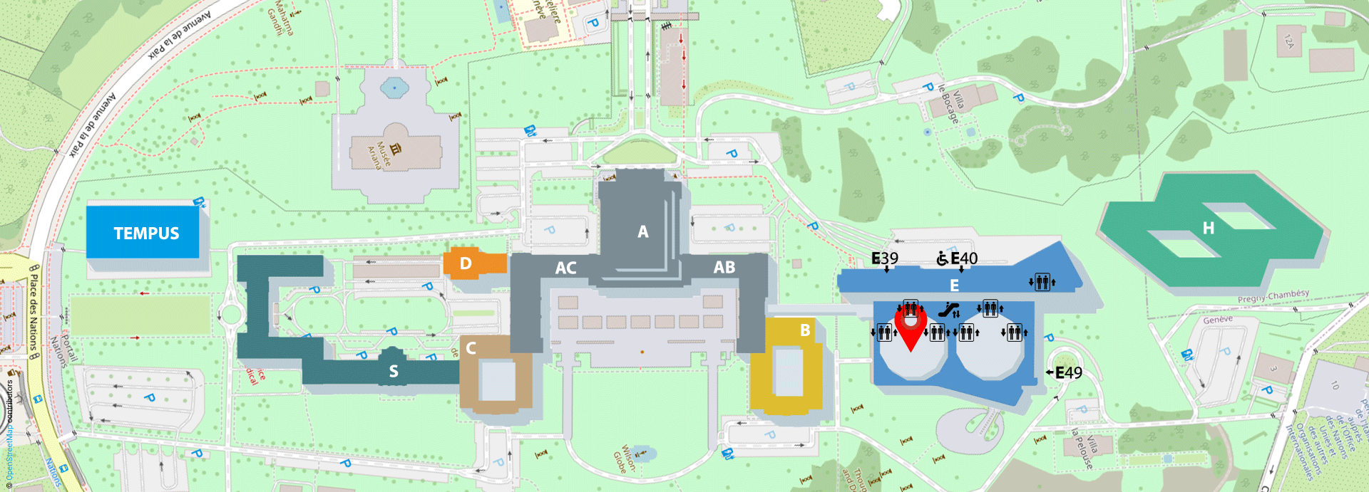 Conference Rooms - Location and access to Room XIX