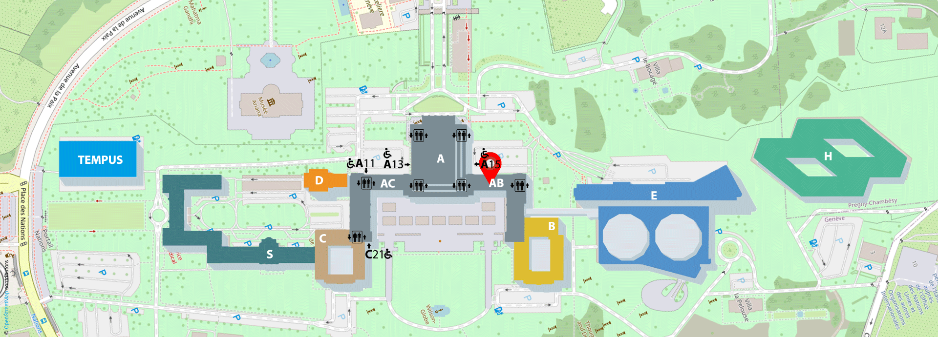 Conference Rooms - Location and access to Room XI