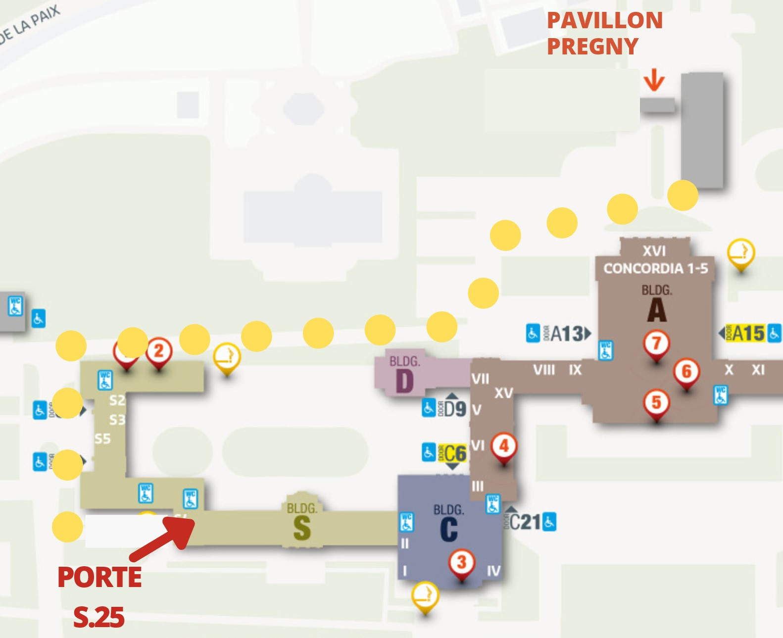 Plan d'accès à la bibliothèque durant les travaux de rénovation