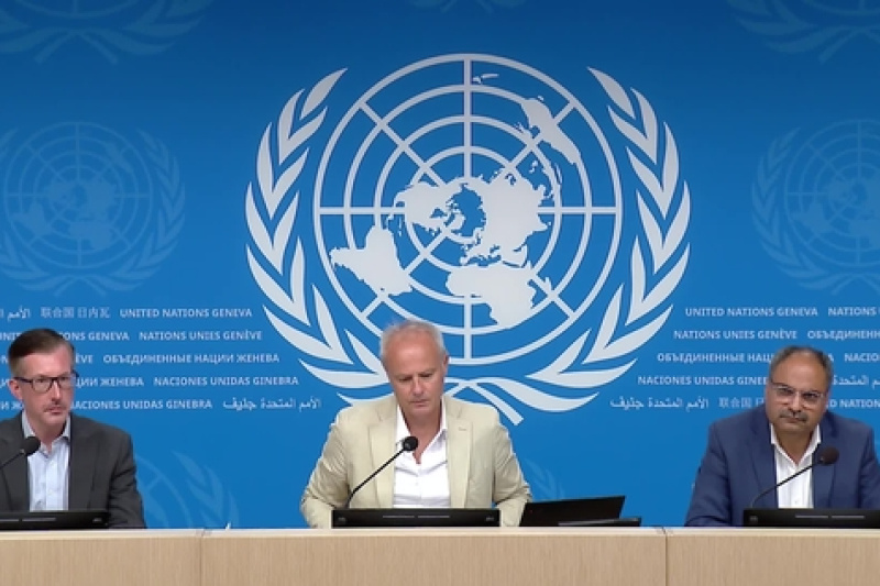 Play video for Geneva Press Briefing: WHO, WIPO, UNHCR, IFRC, OHCHR, GIGA/UNICEF - 04.07.25