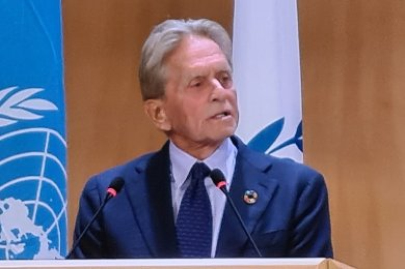 Play video for Discours de Michael Douglas à la sixième Conférence mondiale des présidents de parlement - 29.07.25