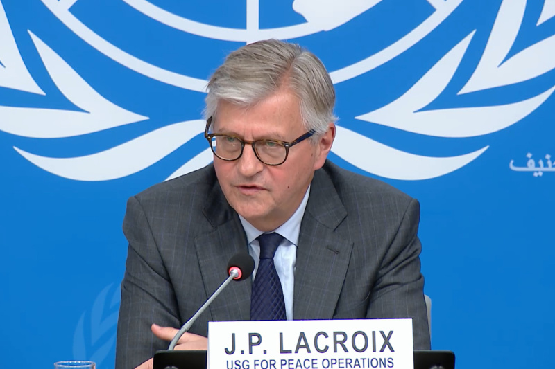 Play video for Jean-Pierre Lacroix (DPO) - Press Conference - 23.04.26