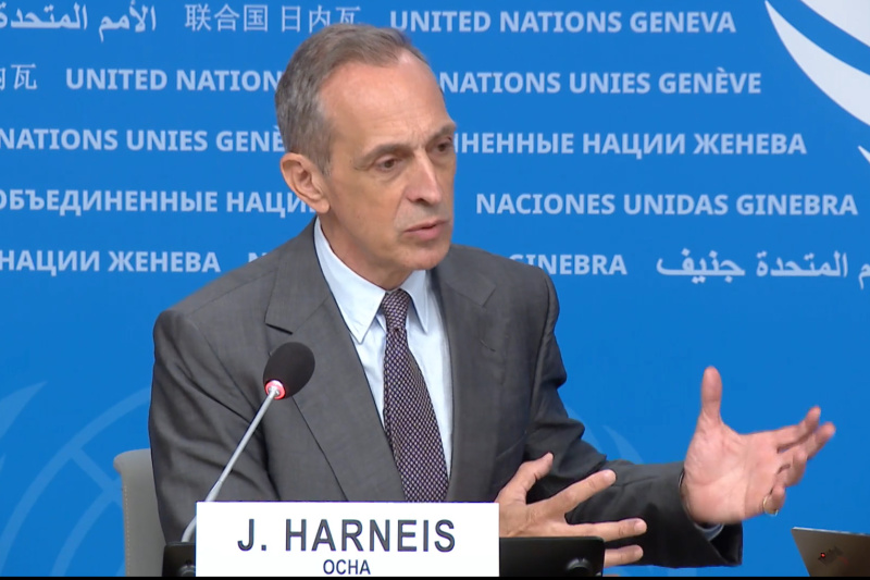 Play video for UN Geneva Press Briefing: WMO, OCHA, WHO, UNICEF, UN WOMEN, OHCHR, UNHCR, IOM - 15.09.26