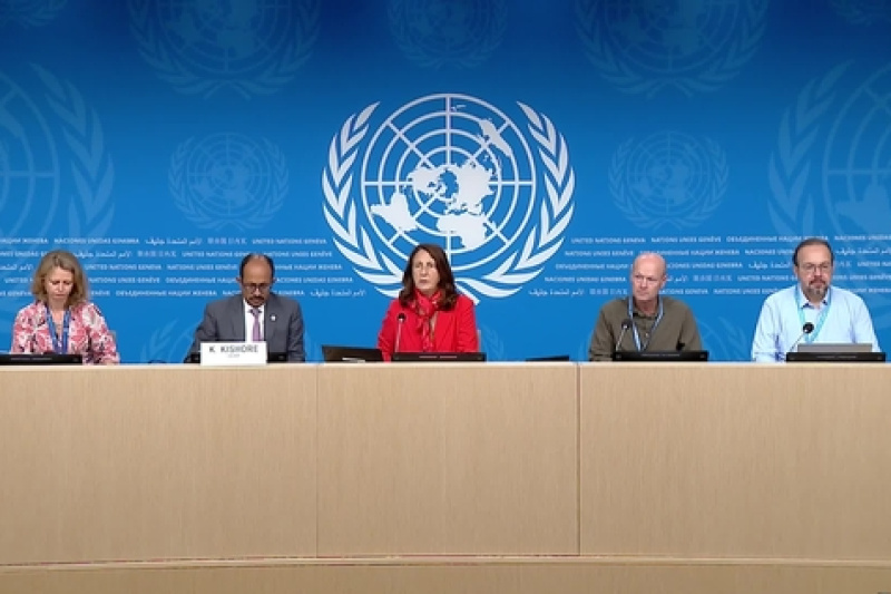 Play video for UN Geneva Press Briefing: IFRC , ITU , OCHA , OHCHR , UNCTAD , UNDRR , UNHCR , UNICEF , WHO , WMO - 28.08.26