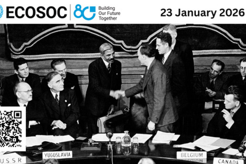 Play video for 80e anniversaire du Conseil économique et social sur le thème : "ECOSOC80, un tournant pour le multilatéralisme" - 23.01.26