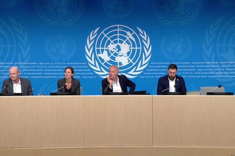 Play video for UN Geneva Press Briefing: UN WOMEN, IFRC, OCHA, WHO, WFP, WMO - 1.09.26