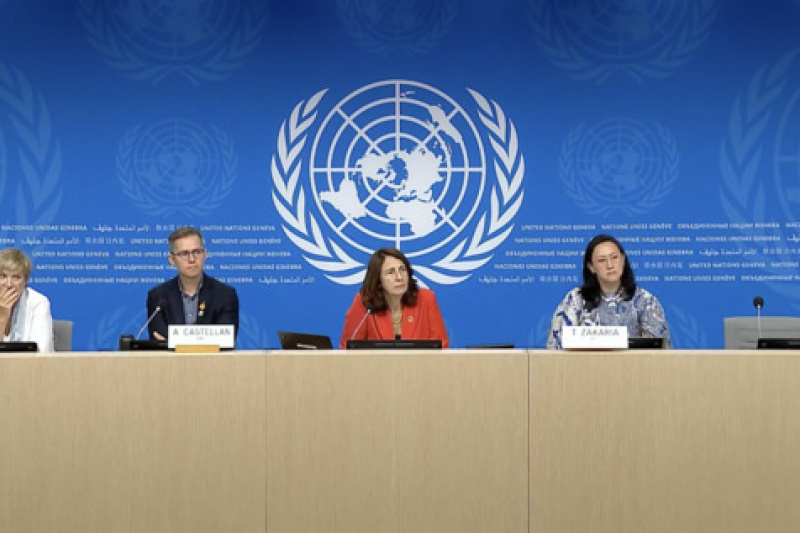 Play video for UN Geneva Press Briefing: UNHCR, ITU, WMO, WHO - 22.09.26